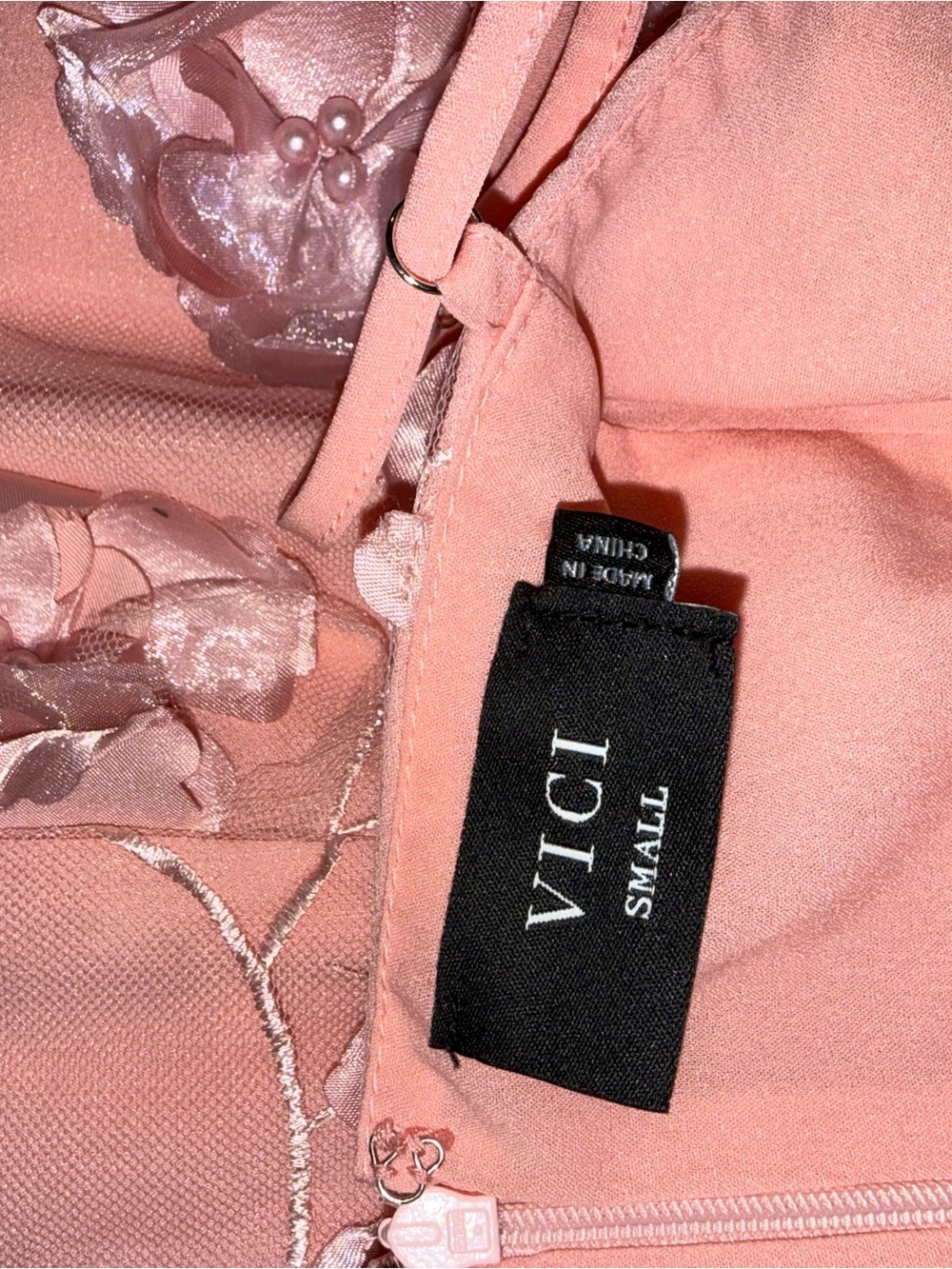 Vici Pink Floral Appliqué Mini Dress - Picture 6 of 6
